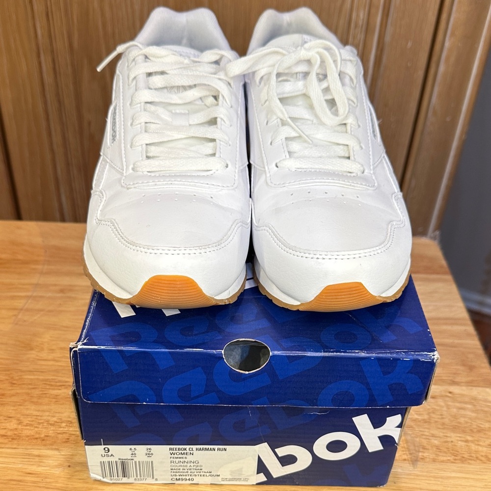 Reebok Classic White and Orange Sneakers